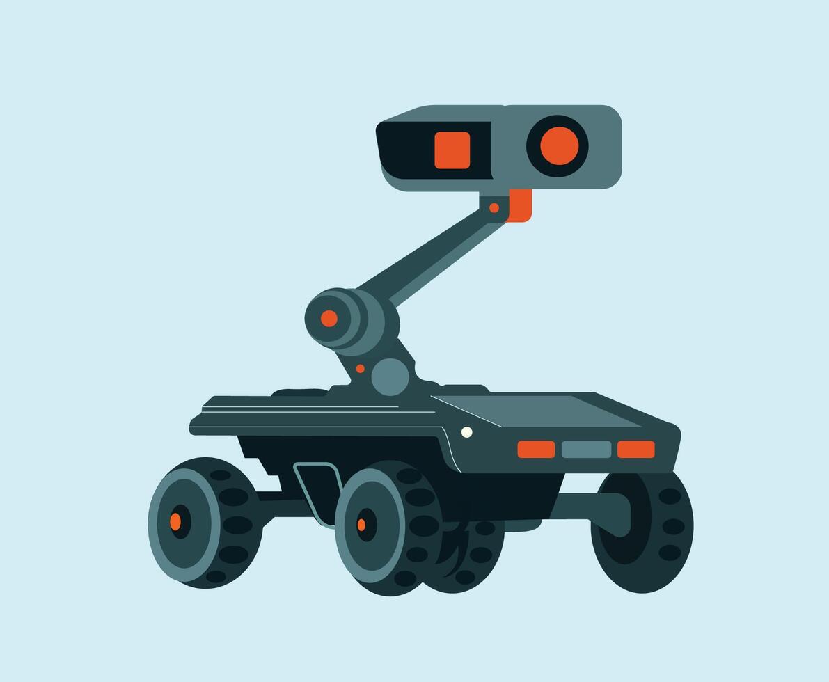 A cartoon of a vehicle with a camera on the top vector