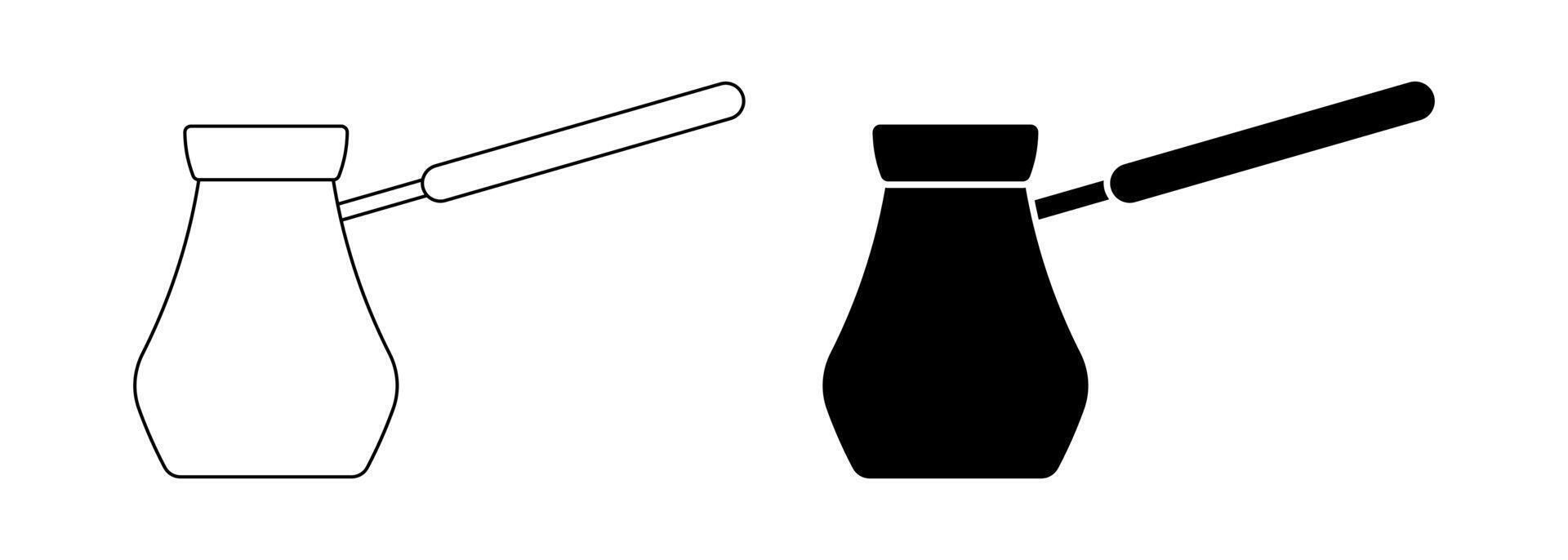 side view Cezve icon set vector