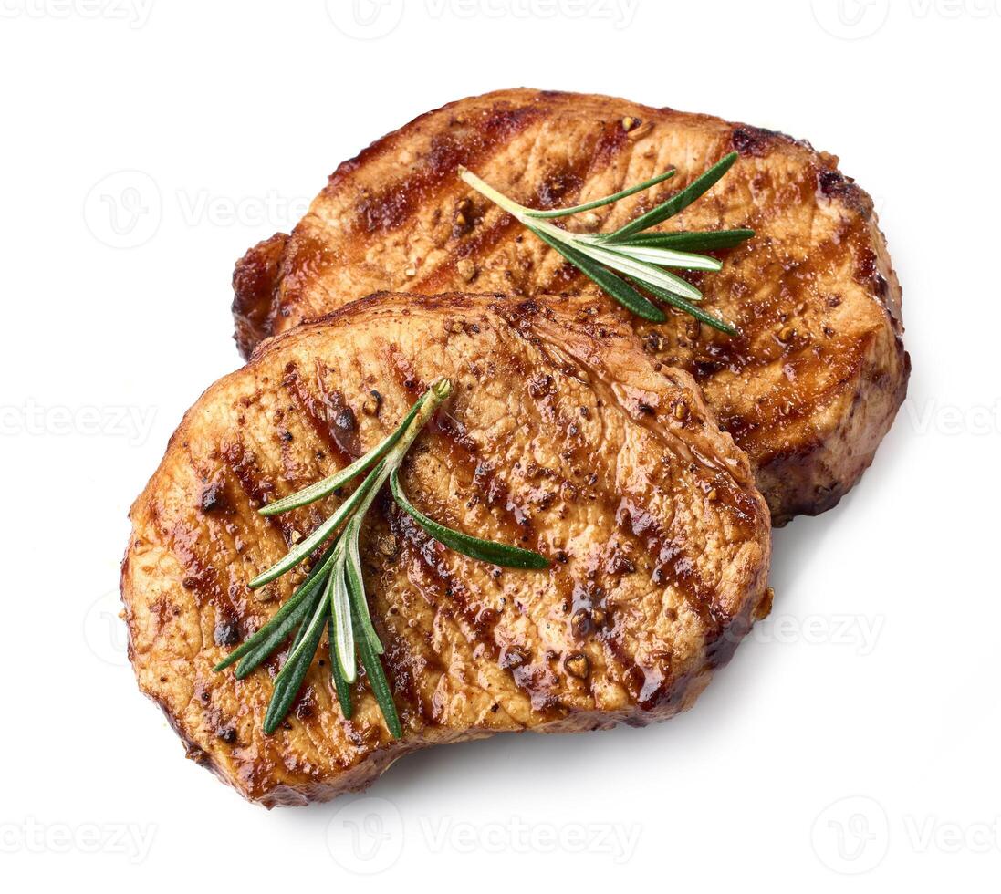 freshly grilled steaks photo