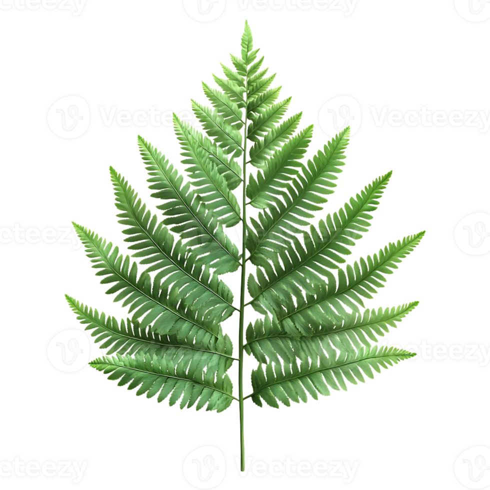 Green Fern Leaf with a Transparent Background, Perfect for Digital Design Projects and Creative Compositions png