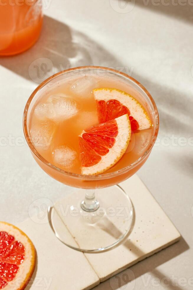 glass of grapefruit juice photo