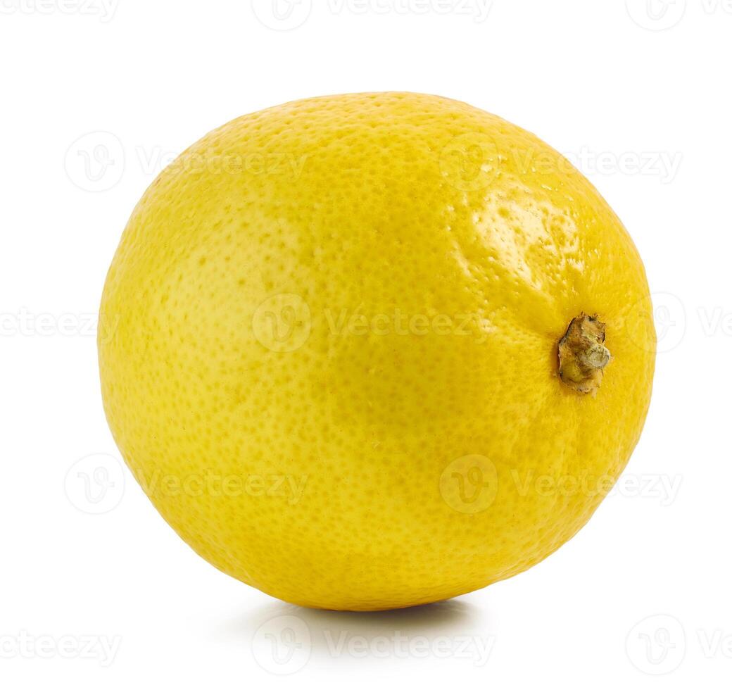 fresh ripe whole lemon fruit isolated on white background photo