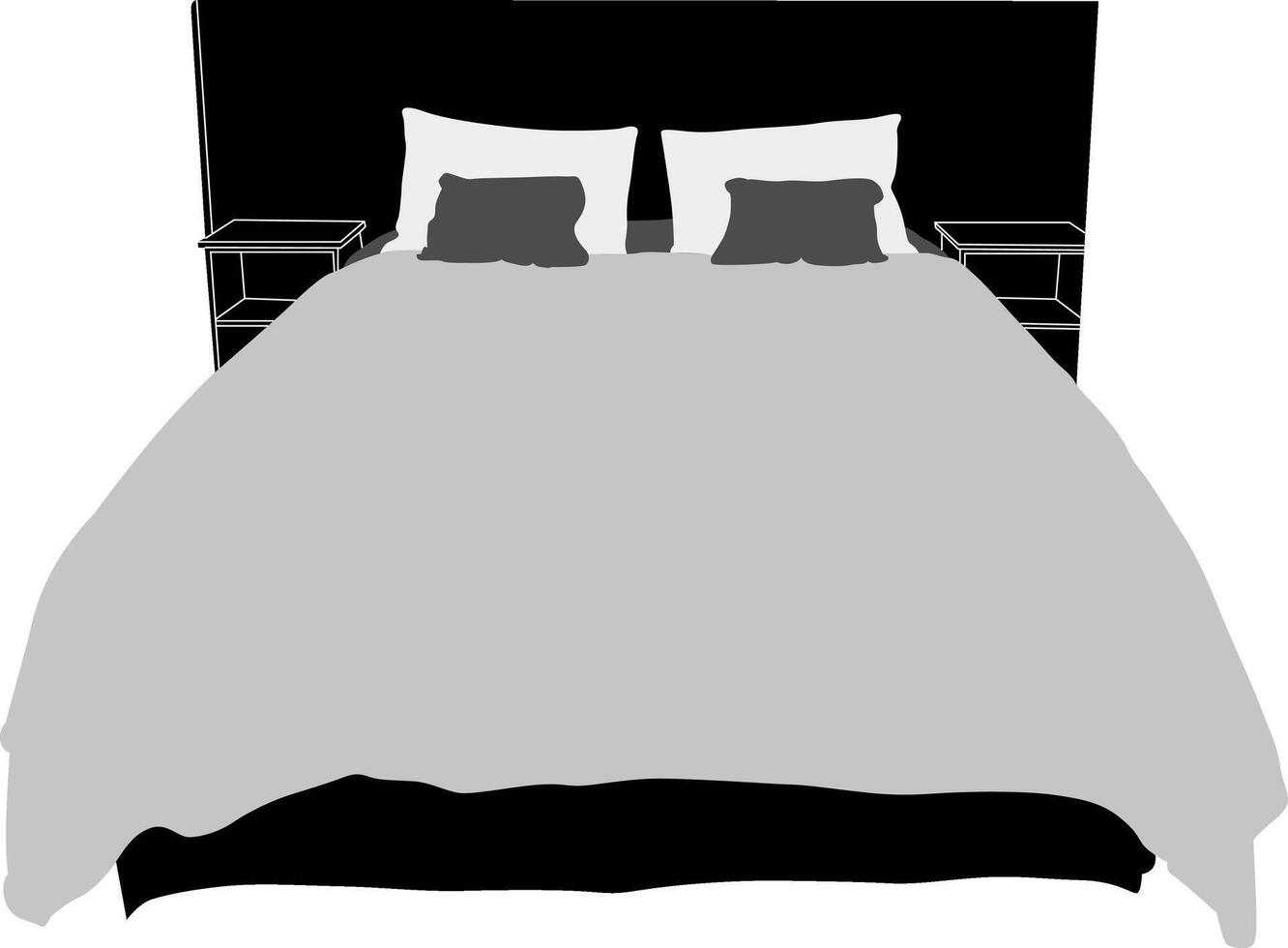Silhouette a beautiful bed design vector