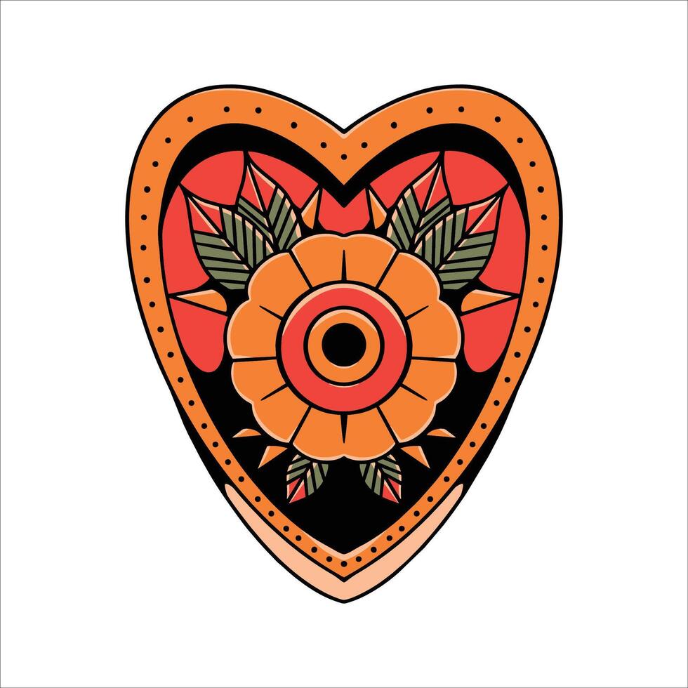 love flower tattoo design vector