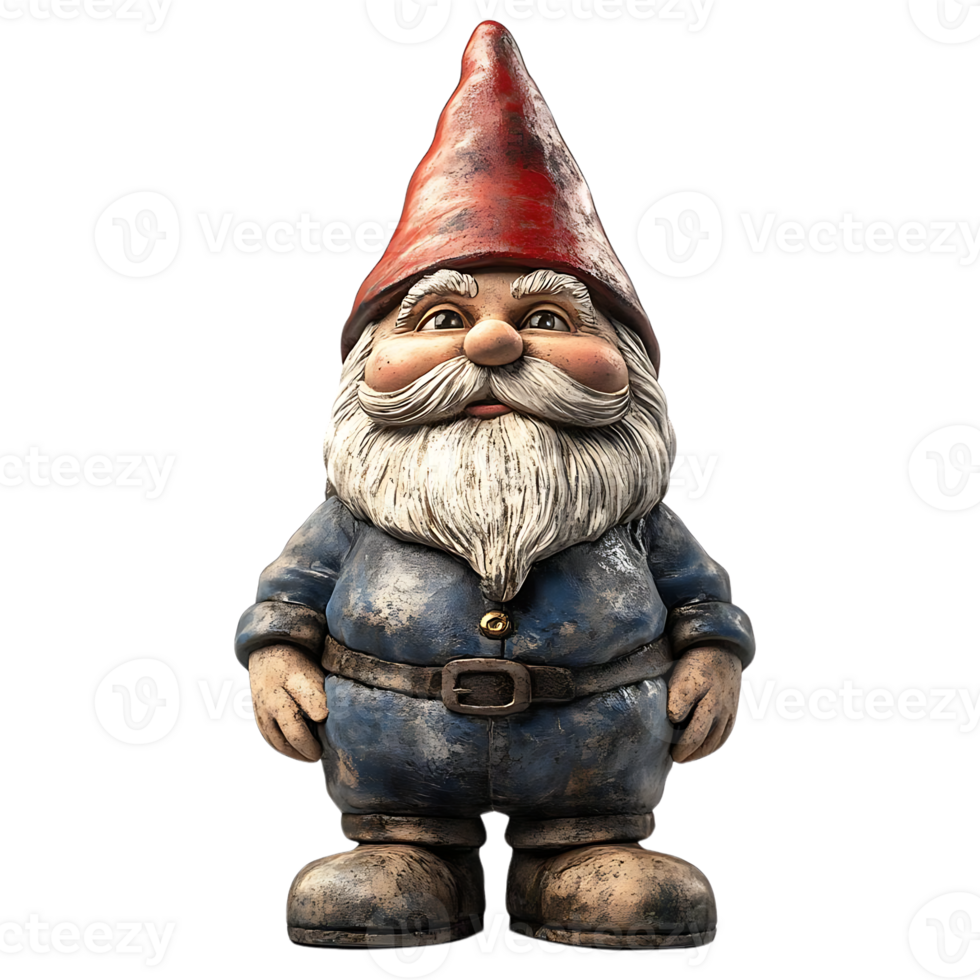Garden Gnome with a Transparent Background Stands Proudly, a Symbol of Whimsical Charm and Outdoor Decor png