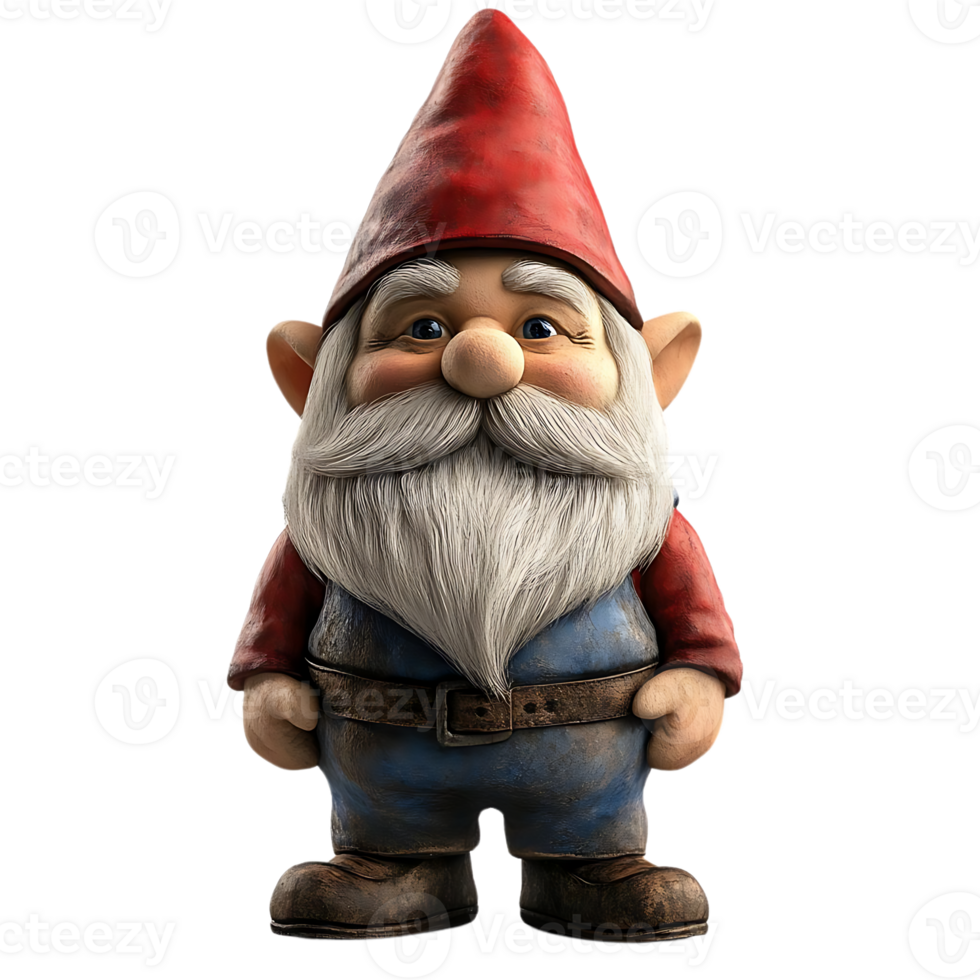 Smiling Garden Gnome with a Transparent Background png