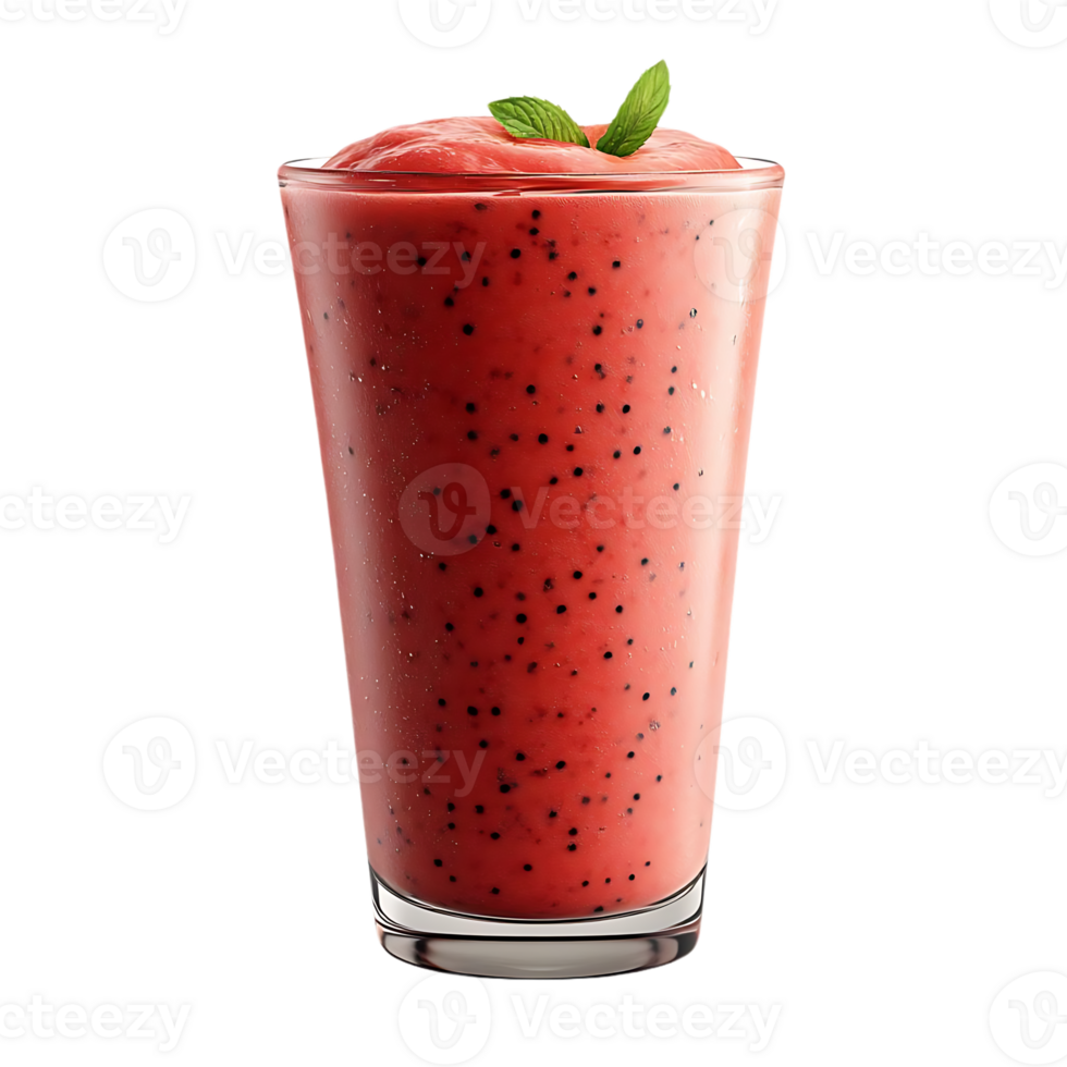 Refreshing Strawberry Smoothie with a Transparent Background, Ideal for Summer png