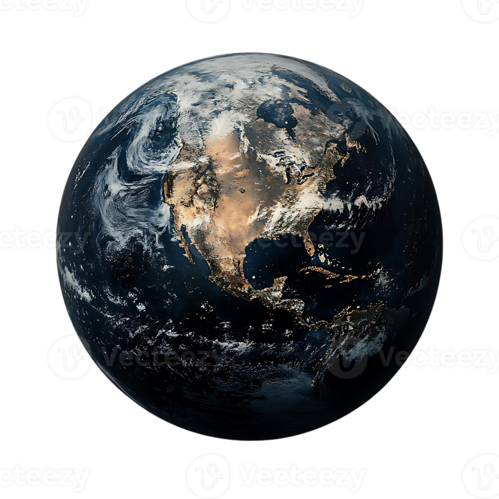 Earth's Atmosphere, A Breathtaking View of North America with Transparent Background png