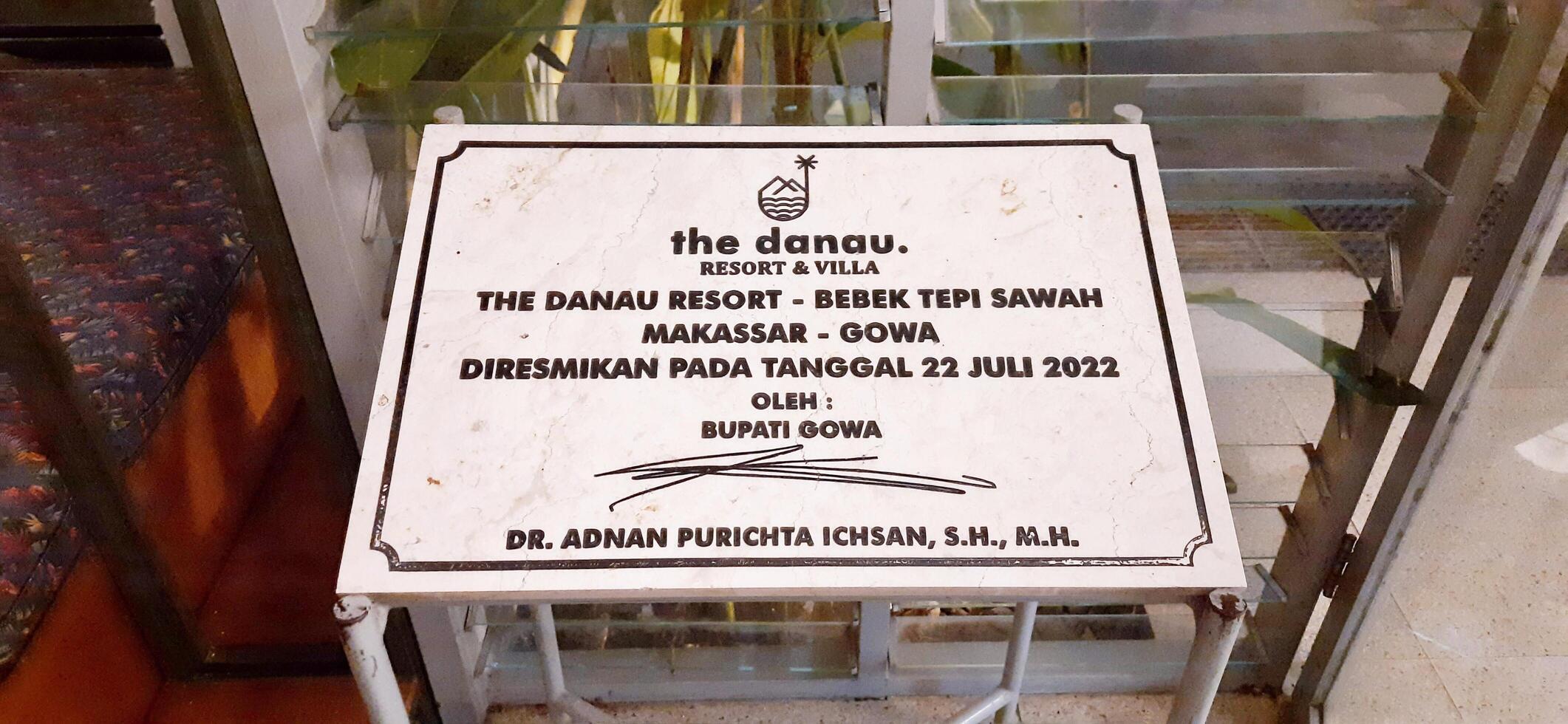 Beautiful view of The Danau Resort and Villa or Bebek Tepi Sawah famous Restaurant cabang Ubud Bali in Makassar - Gowa. South Sulawesi, Indonesia - August 7 2024 photo
