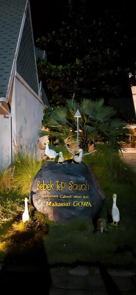 Beautiful view of The Danau Resort and Villa or Bebek Tepi Sawah famous Restaurant cabang Ubud Bali in Makassar - Gowa. South Sulawesi, Indonesia - August 7 2024 photo