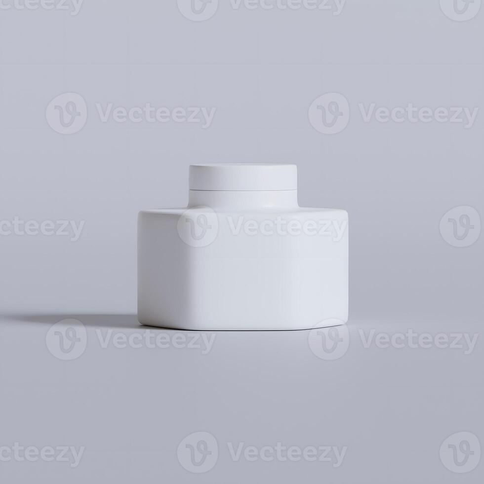 Packaging cosmetic jar 3D rendering for care with skin, hair, and etc photo