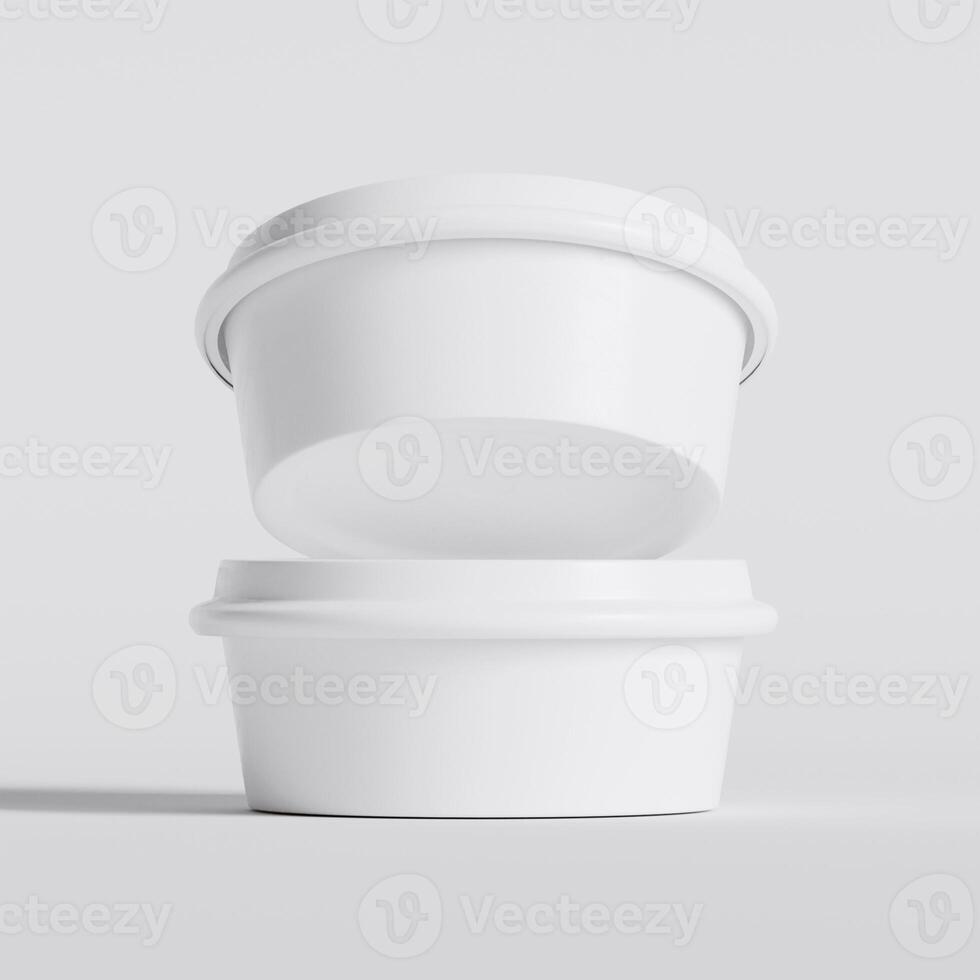 Packaging for take away container for fast food or snacks isolated on background. 3d rendering illustration photo