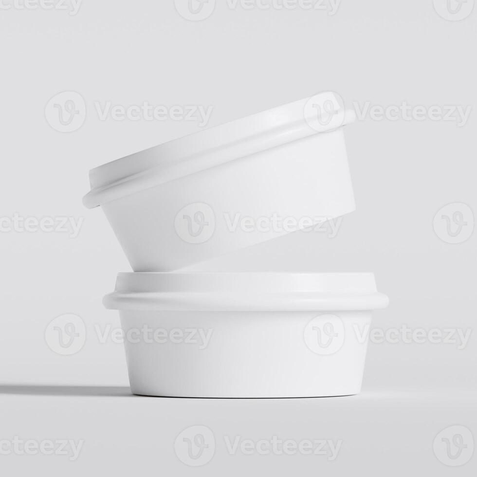 Packaging for take away container for fast food or snacks isolated on background. 3d rendering illustration photo