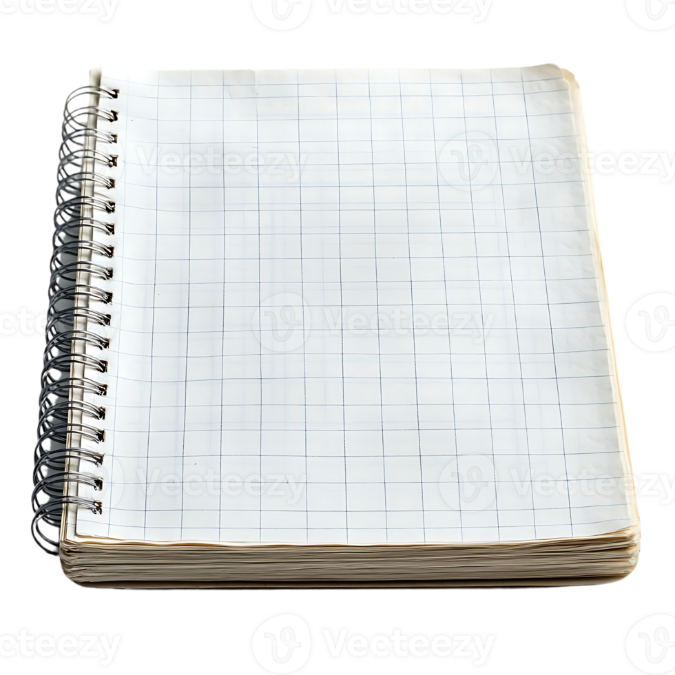 Blank Grid Notebook with Transparent Background, Ready for Your Ideas png