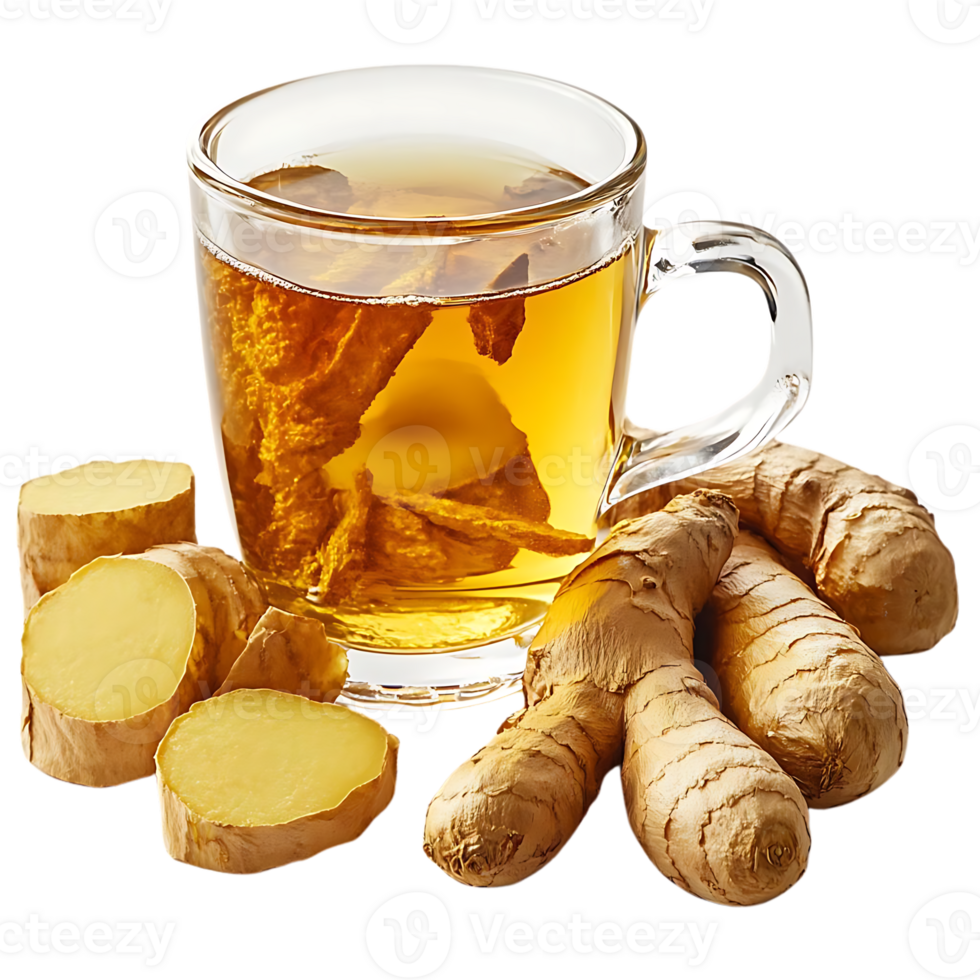Ginger Tea, A Refreshing and Healthy Drink with a Transparent Background png