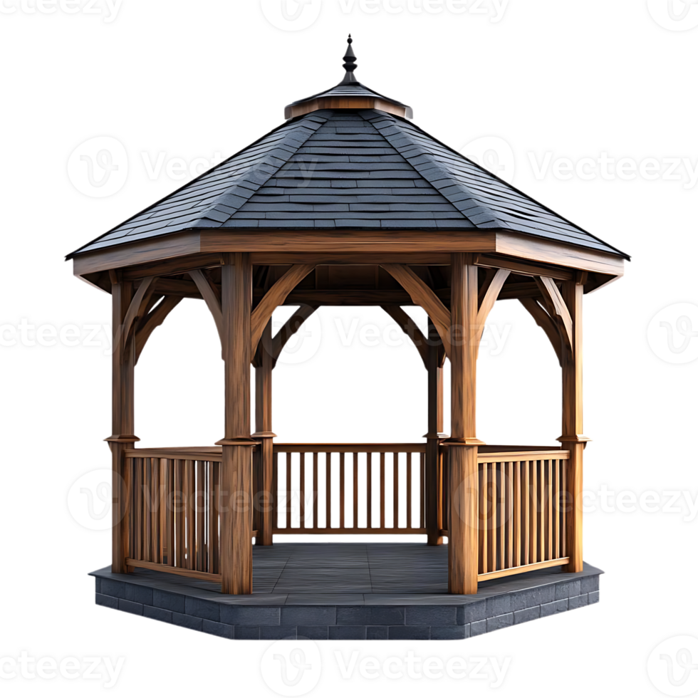 Wooden Gazebo with Transparent Background for Outdoor Relaxation and Enjoyment png