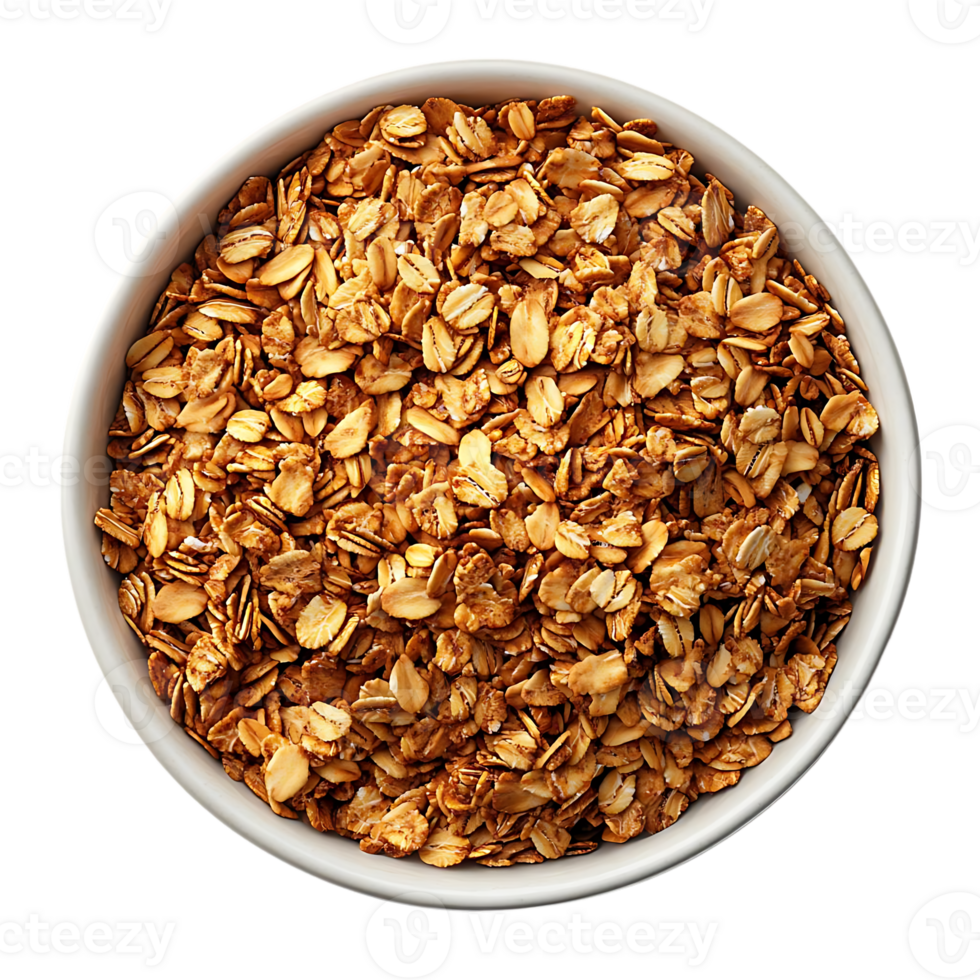 A Bowl of Crunchy Rolled Oats with a Transparent Background png