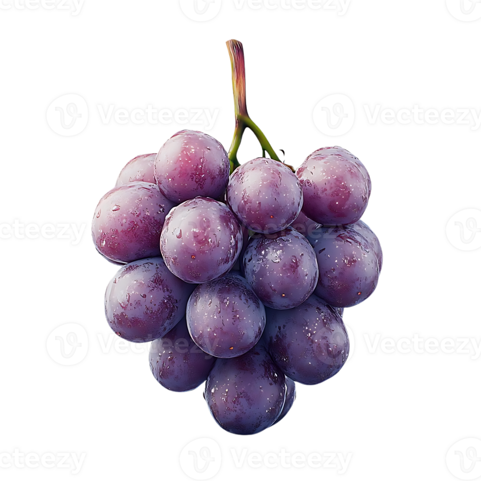 Juicy Purple Grapes with a Transparent Background, Perfect for Digital Design and Creative Projects png