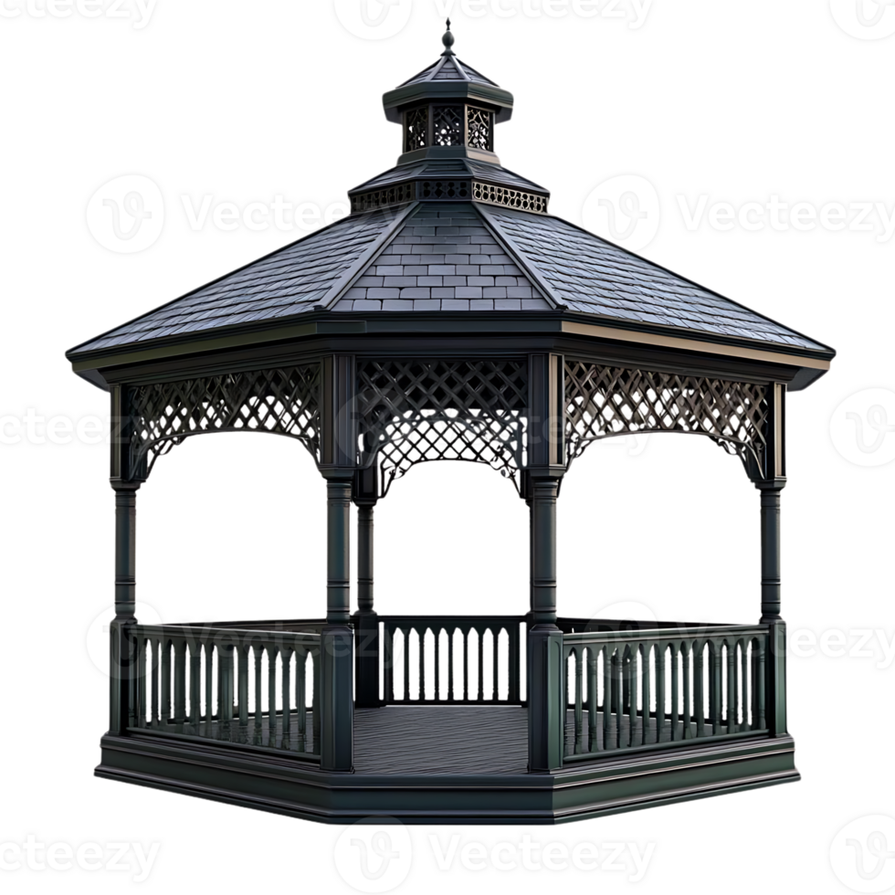 Gazebo with a Transparent Background, a Beautiful Structure with Intricate Details for Outdoor Entertaining png