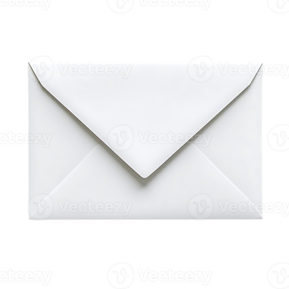White Envelope with a Transparent Background for Mockups and Designs png
