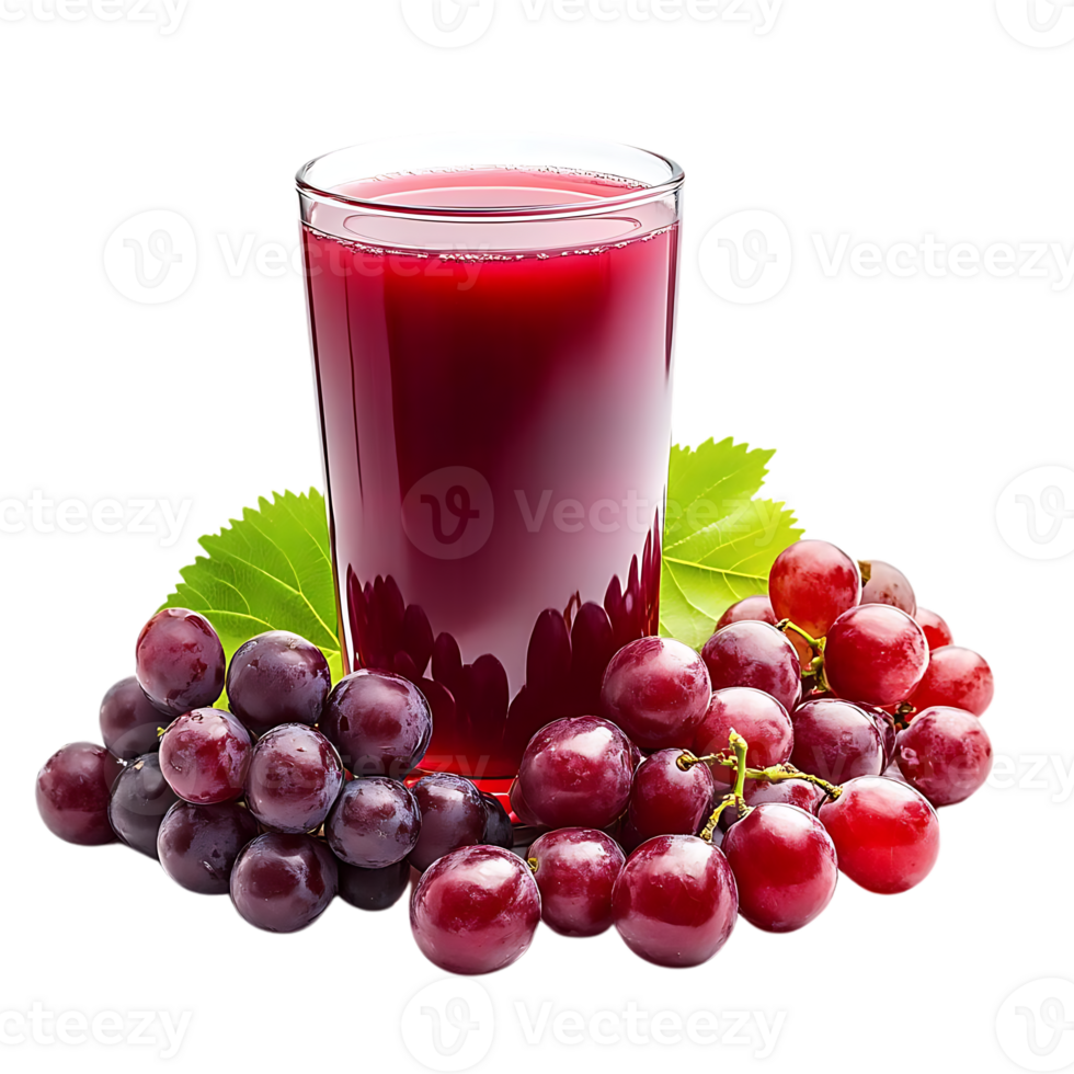 Freshly Squeezed Grape Juice with Grapes and a Transparent Background png
