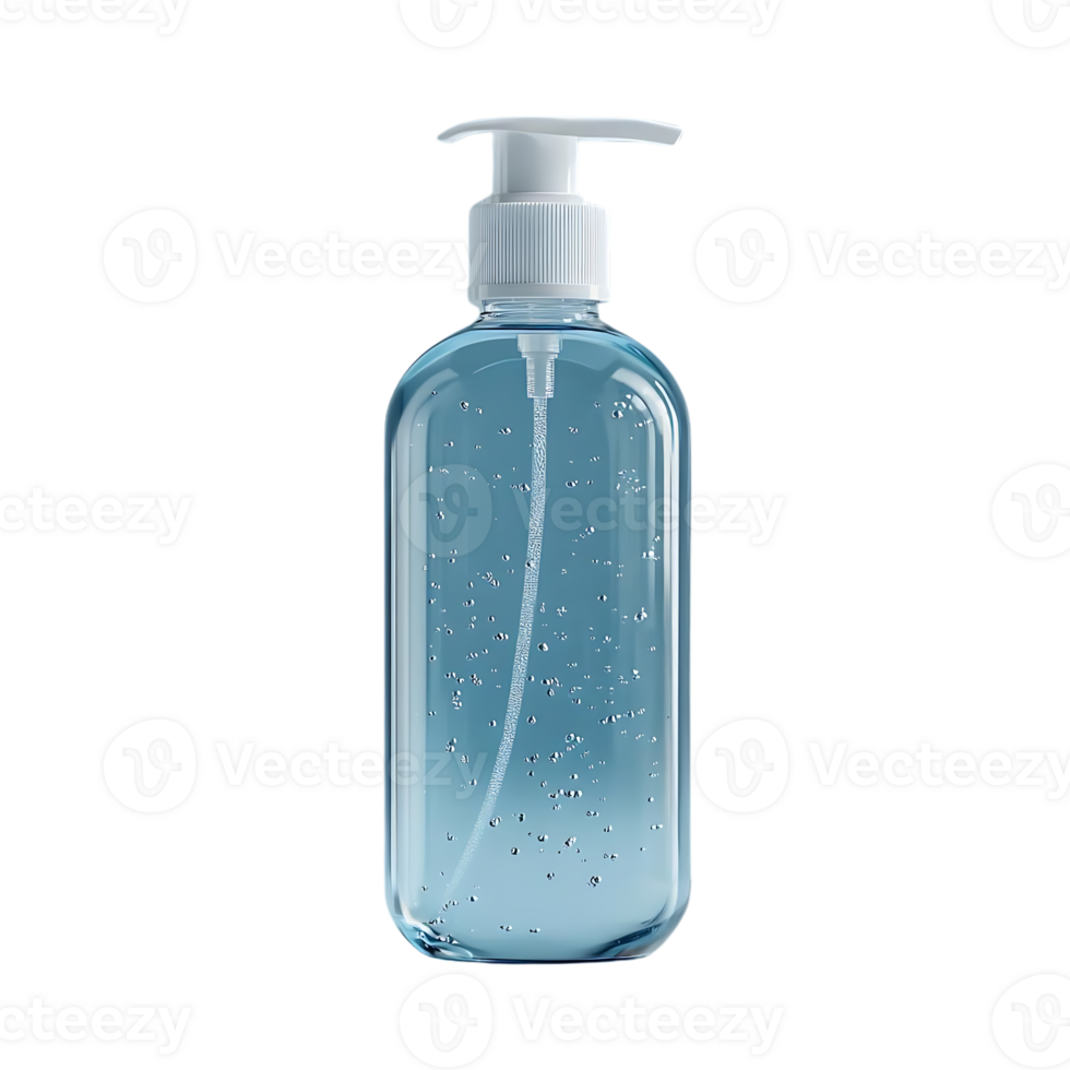 Hand Sanitizer with Pump Dispenser, Transparent Background for Mockups and Designs png