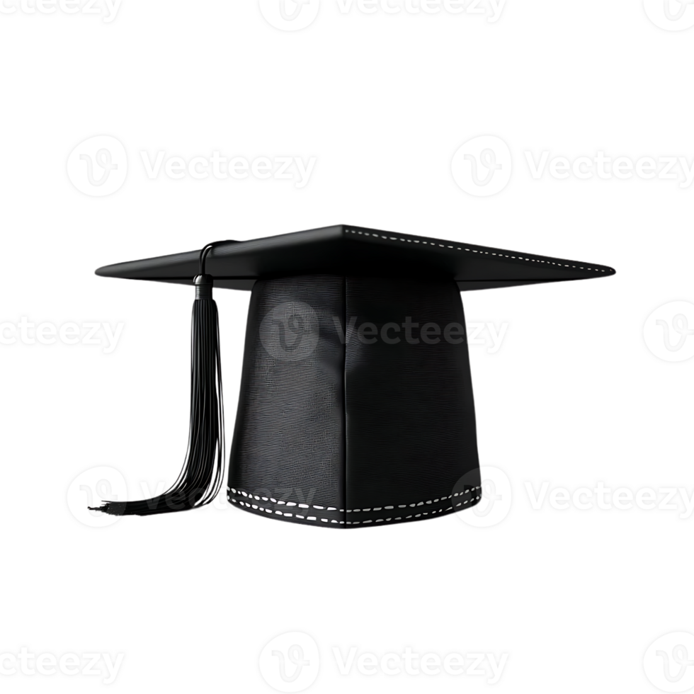 Black Graduation Cap with a Transparent Background, the Symbol of Achievement and Knowledge png