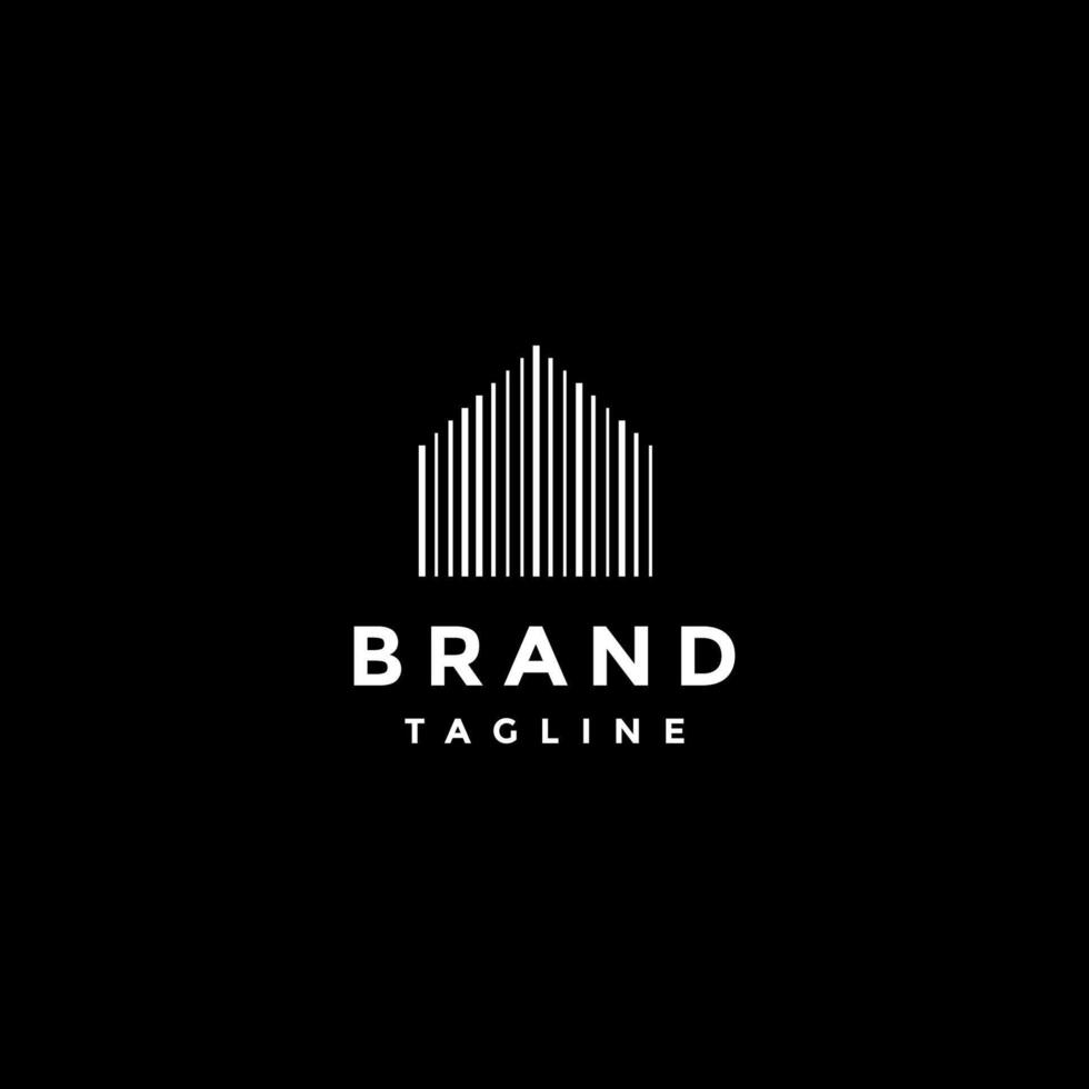 Elegant Vertical Lines House Logo Design. Vertical Lines Form Simple Home Icon Logo Design. vector