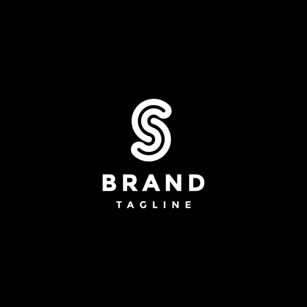 Continuous Initial Letter S Line Logo Design. Simple Initial Letter S Curved Lines Logo Design. vector