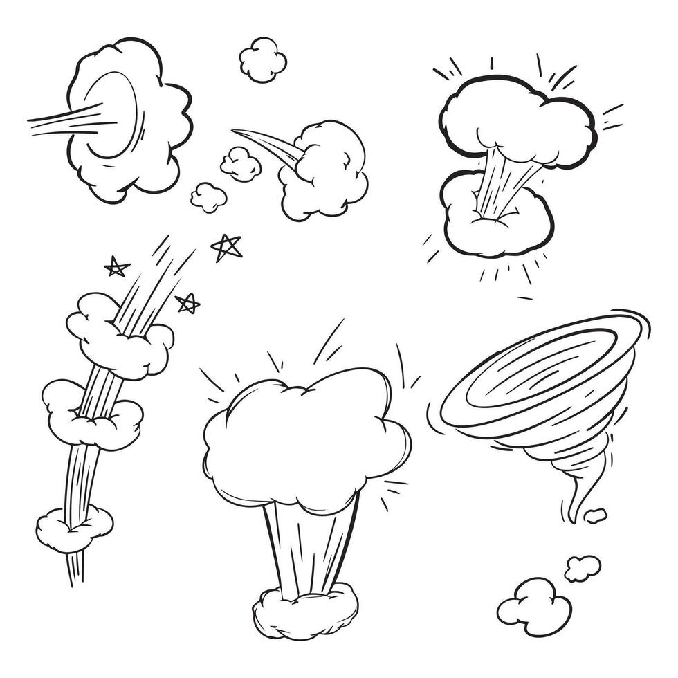 Smoke doodle hand drawn illustration vector