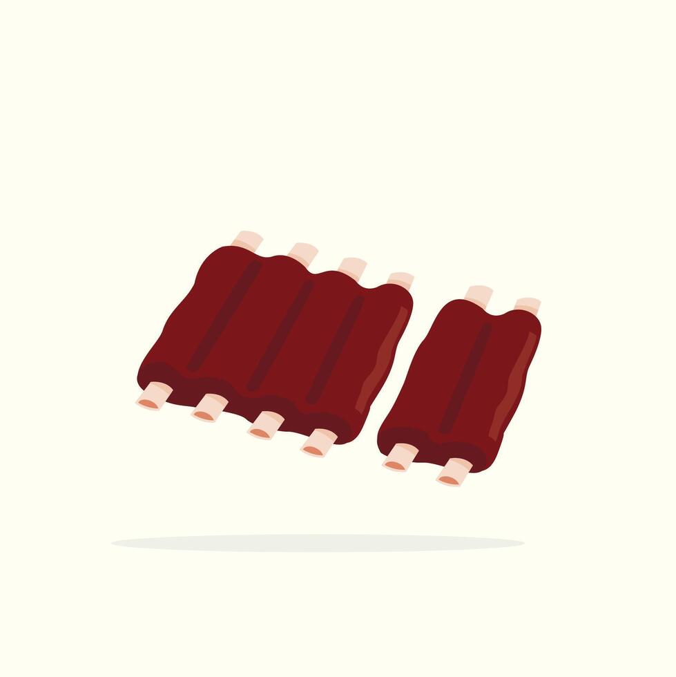 logo icon of roast ribs, illustration of smoked meat food. suitable for poster and web icon vector