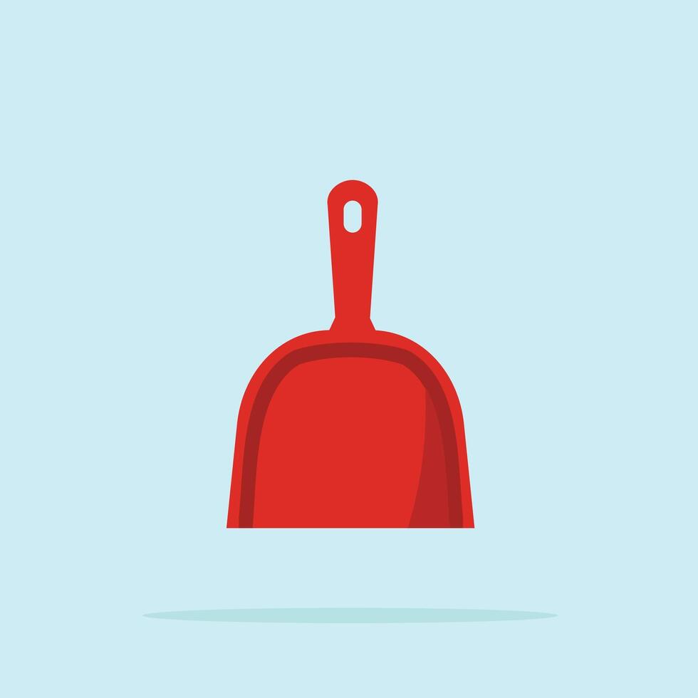 red dustpan logo, home cleaning tool illustration. suitable for posters and web icons vector