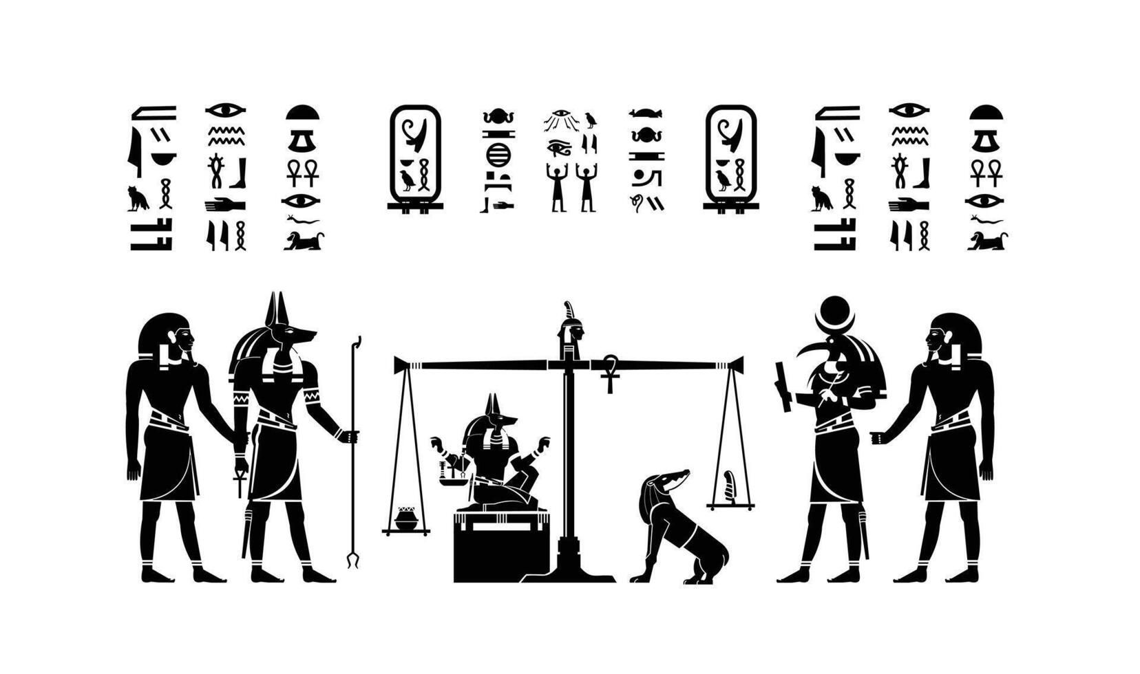 Egyptian Papyrus from the papyrus, Weighing of the Heart, Duat ritual after death vector