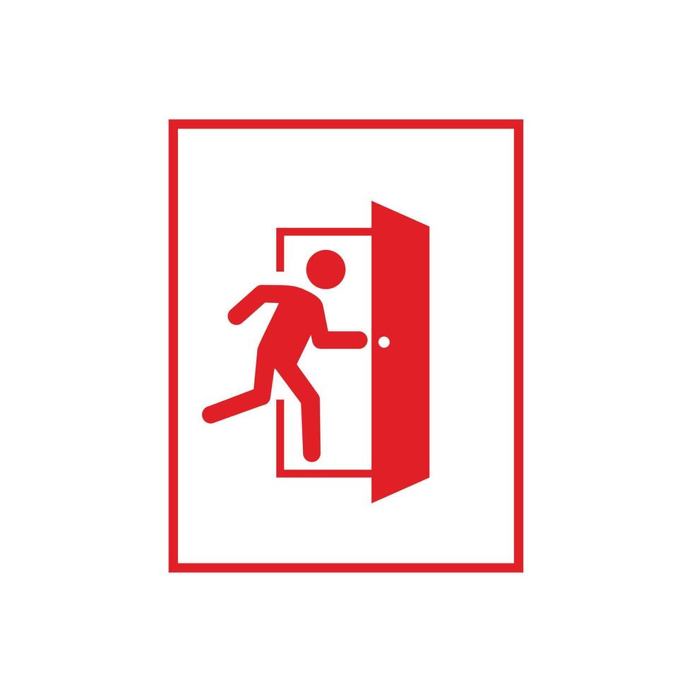 evacuation exit icon sign in case of fire. symbols related to fire and safety vector