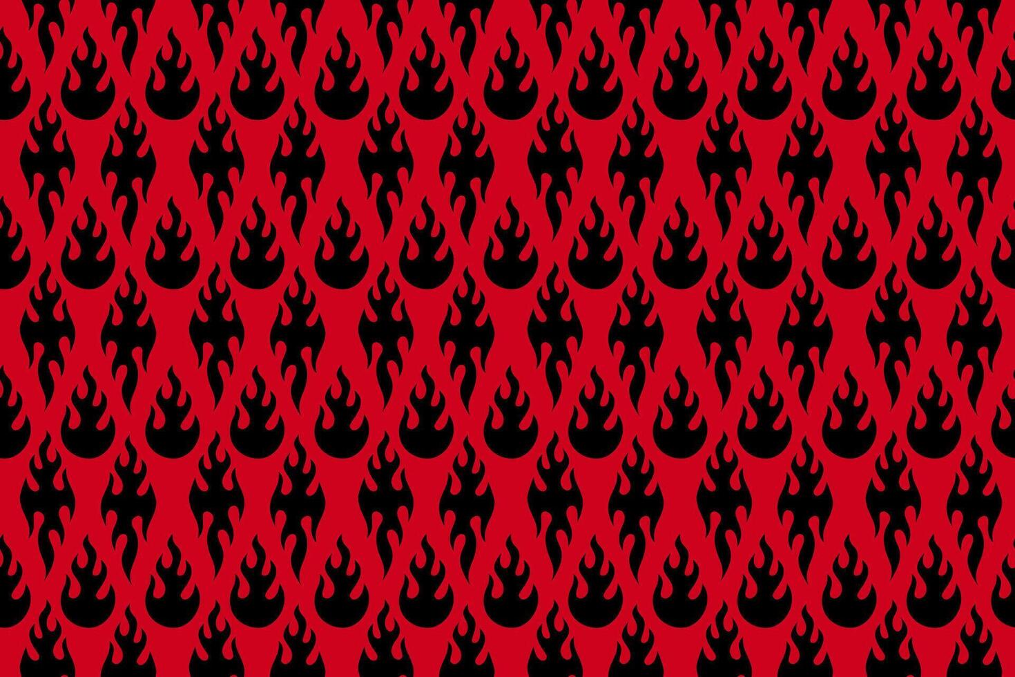old school fire seamless pattern for print on textile, wrapping,banner, card. abstract fire pattern on black background. retro flaming pattern. groovy red flame seamless pattern vector