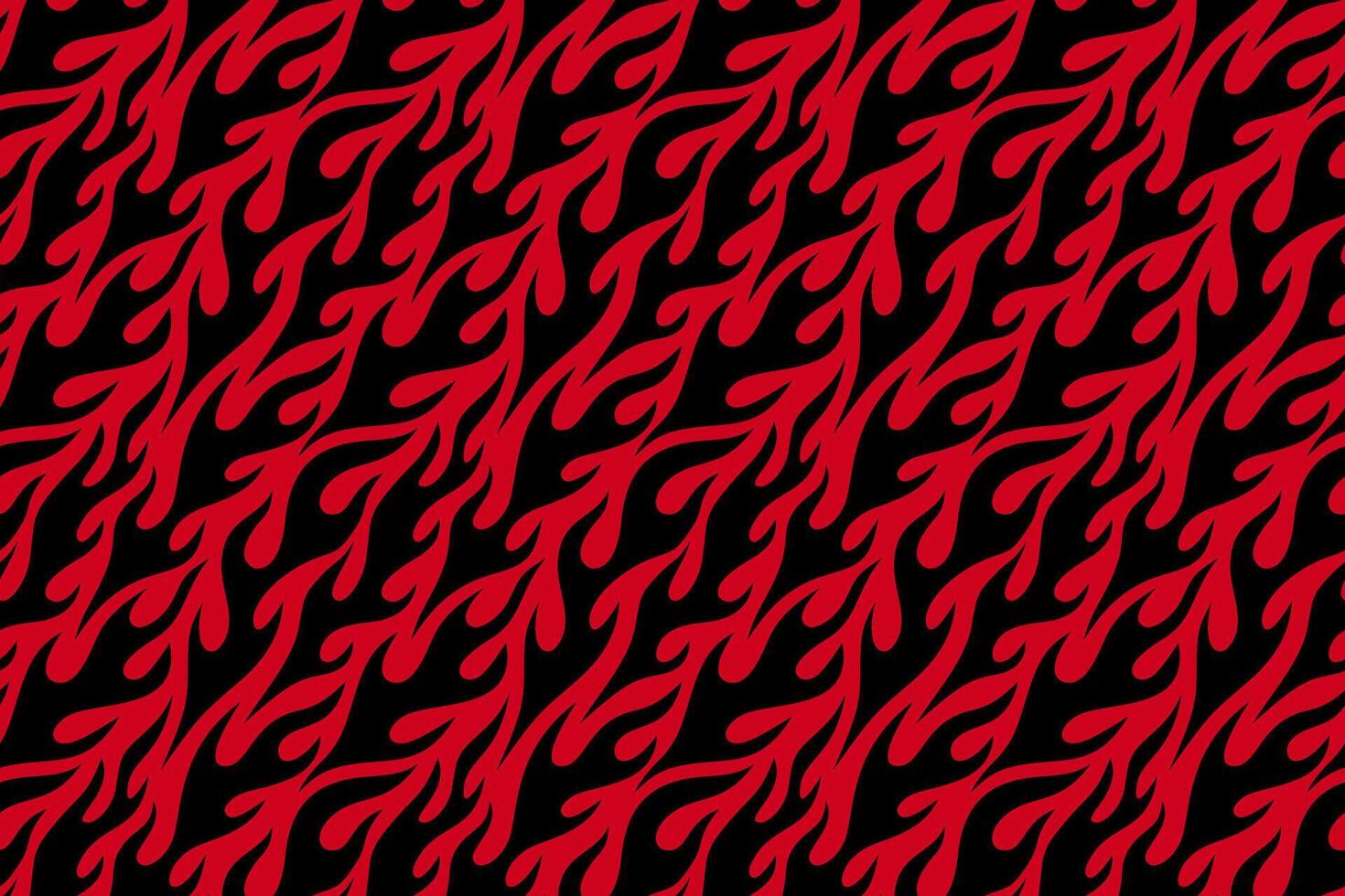 old school red fire seamless pattern for print on textile, wrapping,banner, card. abstract fire pattern on black background. retro flaming pattern. groovy flame seamless pattern vector