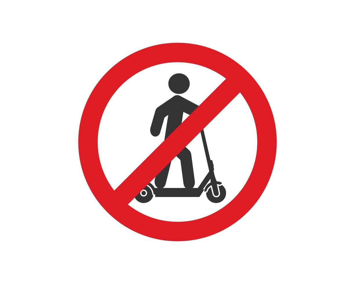 No electric scooter or bike traffic sign. illustration isolated on white background. vector