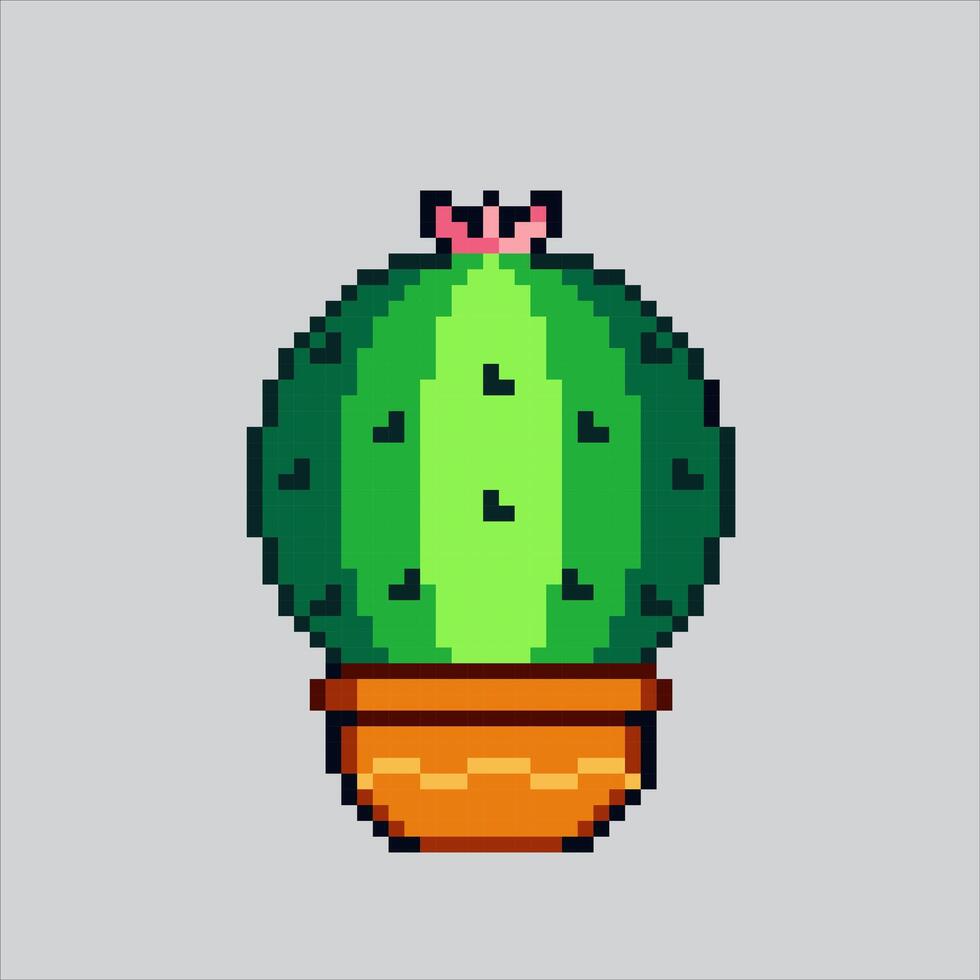 Pixel art illustration Cactus. Pixelated Cactus Plant. Cactus Desert Plant pixelated for the pixel art game and icon for website and game. old school retro. vector