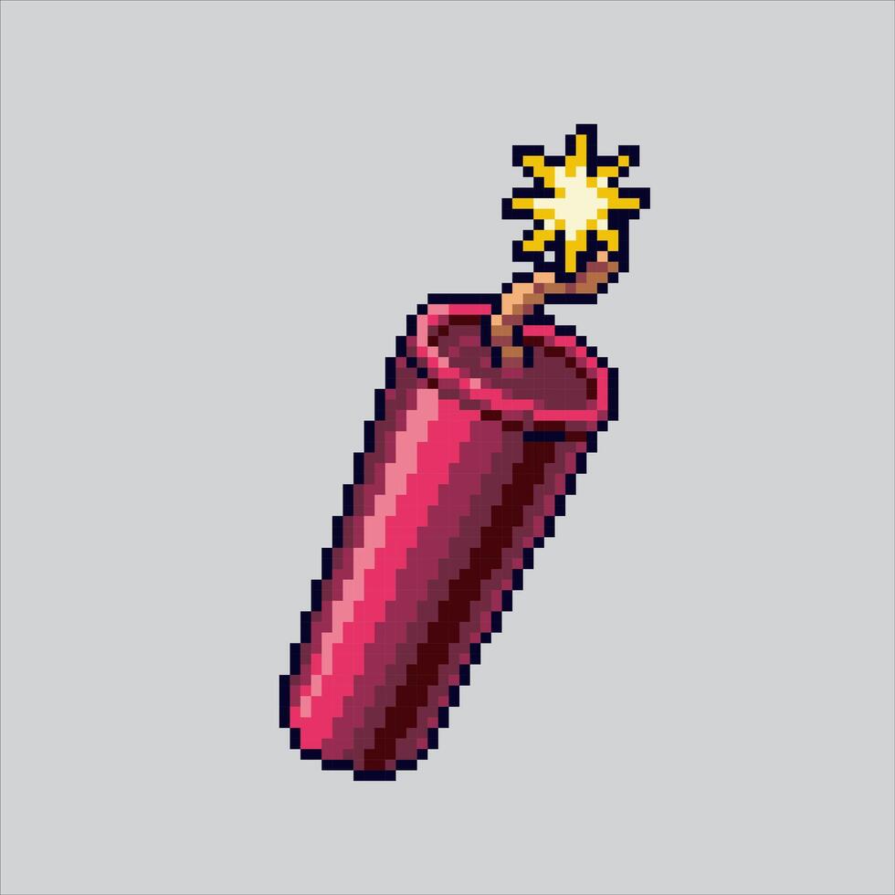 Pixel art illustration Dynamite. Pixelated bomb. Dynamite Bomb explosion pixelated for the pixel art game and icon for website and game. old school retro. vector