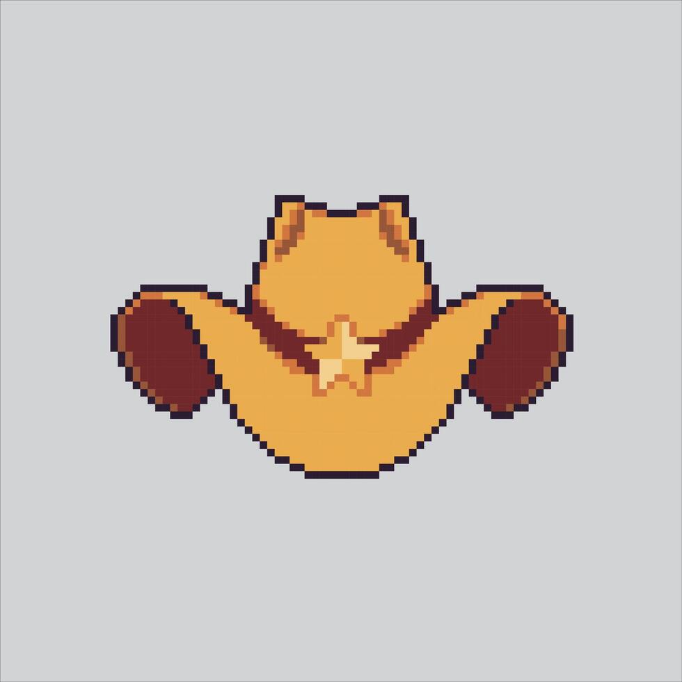 Pixel art illustration Cowboy Hat. Pixelated Hat. Cowboy Hat pixelated for the pixel art game and icon for website and game. old school retro. vector