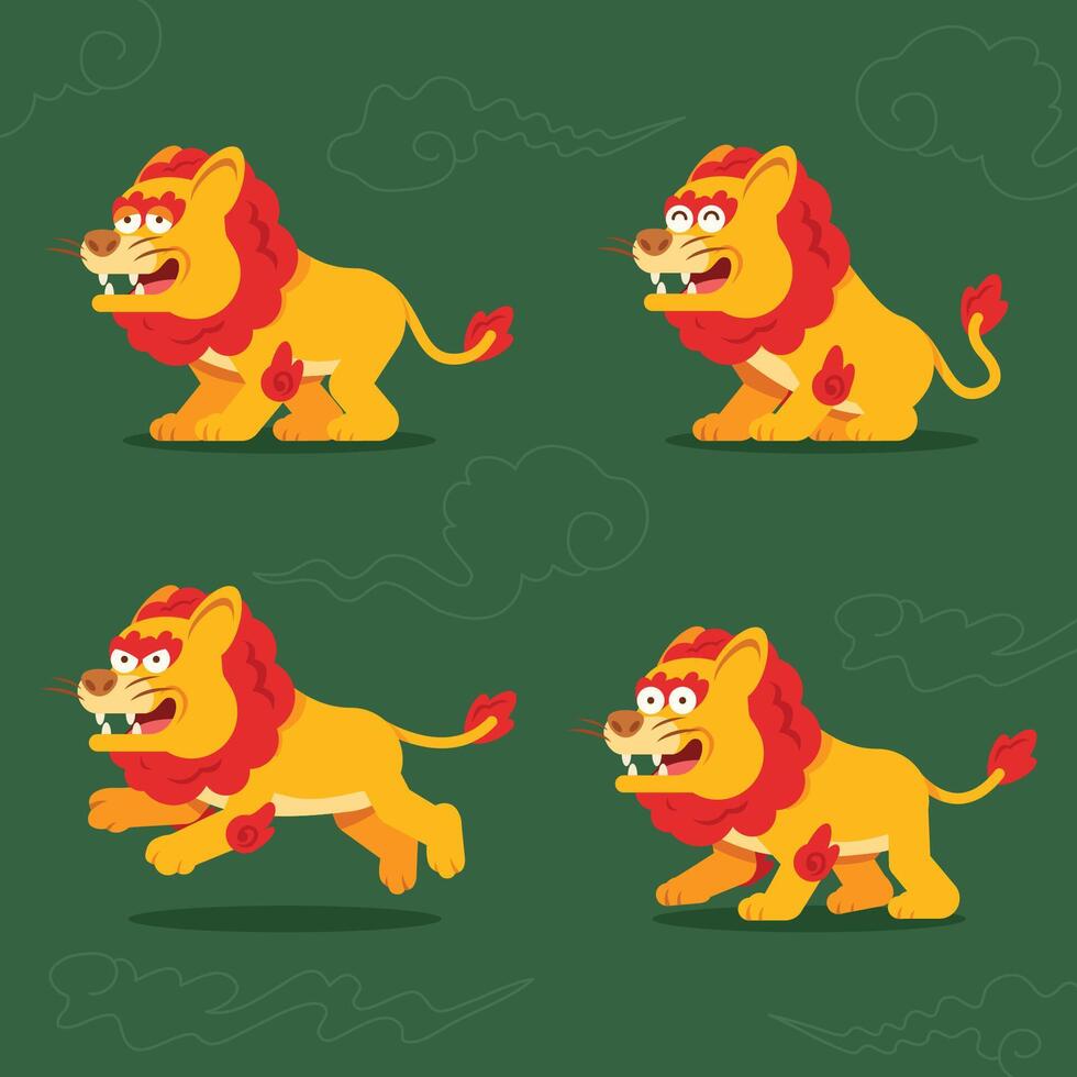 Beast Myth Lion Cartoon Character vector