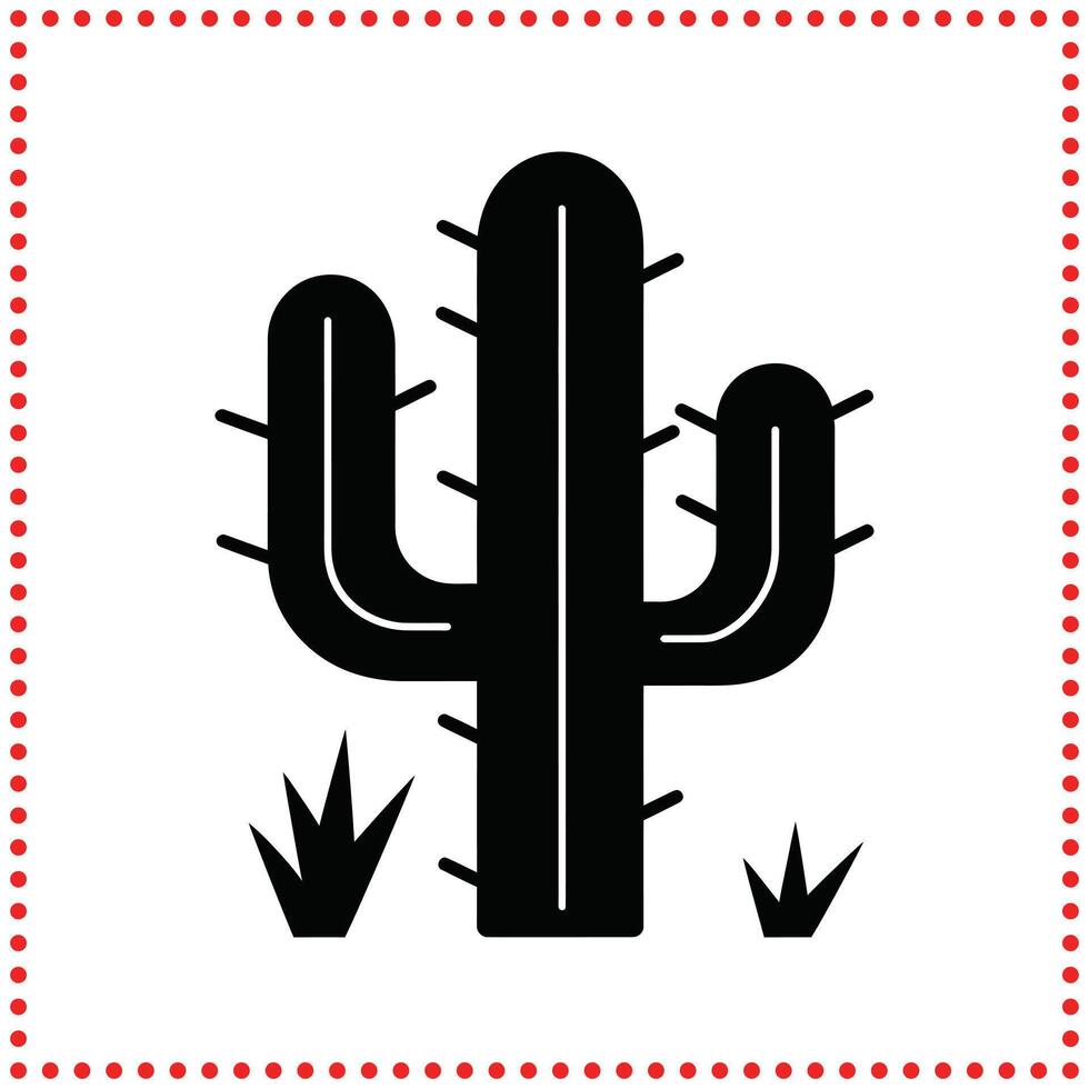 HighResolution Cactus Silhouette Ideal for Southwestern and Desert Illustrations vector