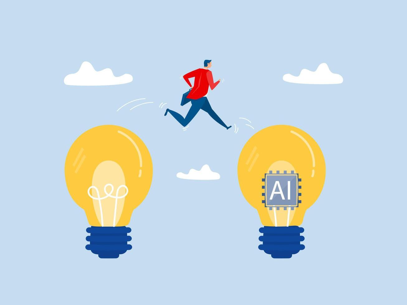 Change idea Business transformation management or transition to better ai Artificial Intelligence innovative company, improvement and adaptation to new normal concept, vector