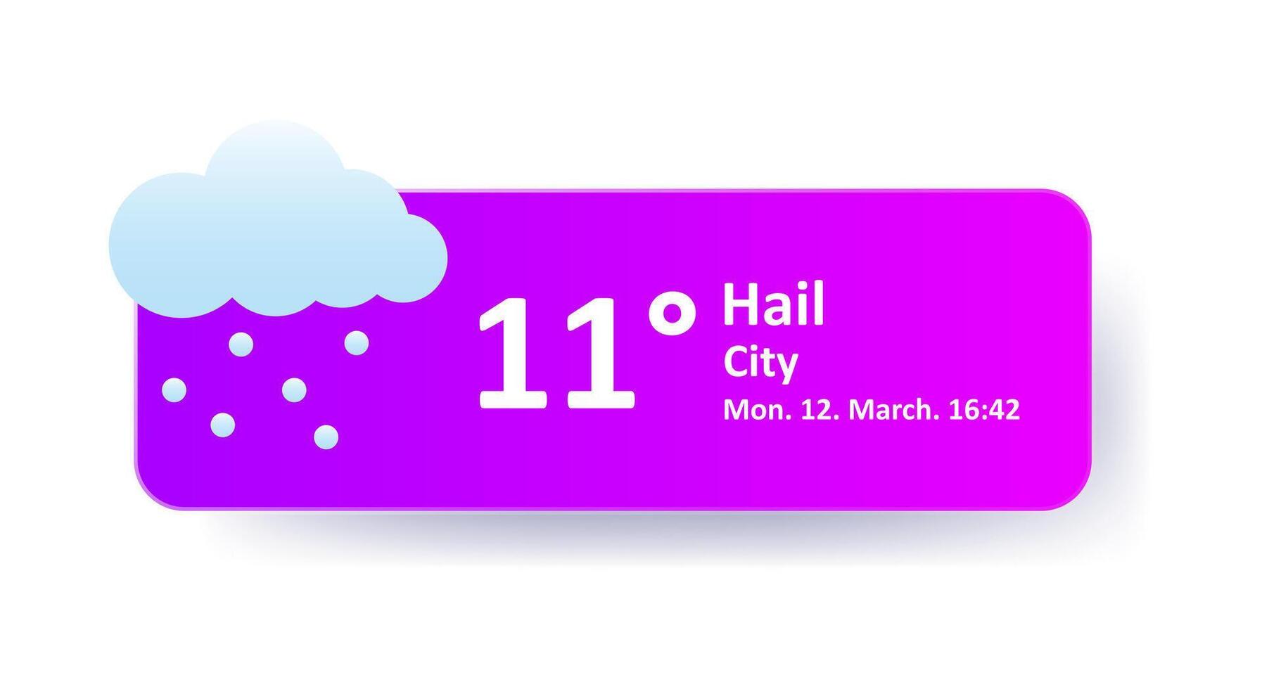 Hail 11 Degrees Celsius weather forecast, date, city location. Snowflake, overcast, thunderstorm, wind speed, thundercloud, air, precipitation, temperature, atmospheric pressure, Fahrenheit, ice vector