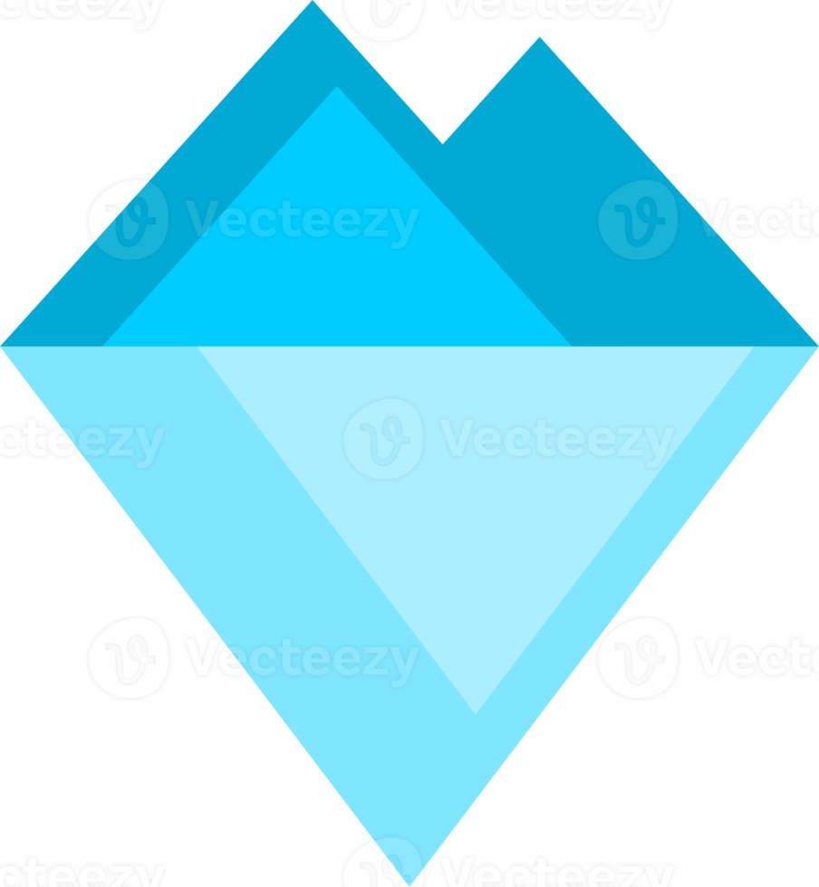 Blue iceberg or ice mountain icon png