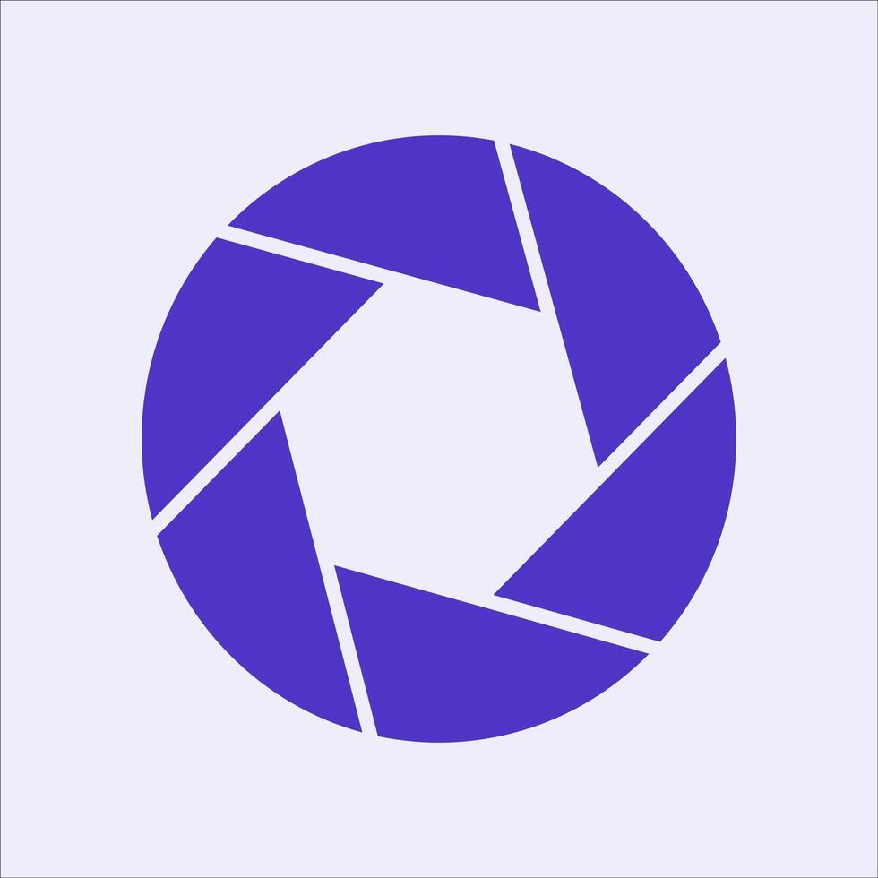 a blue and purple camera lens logo vector