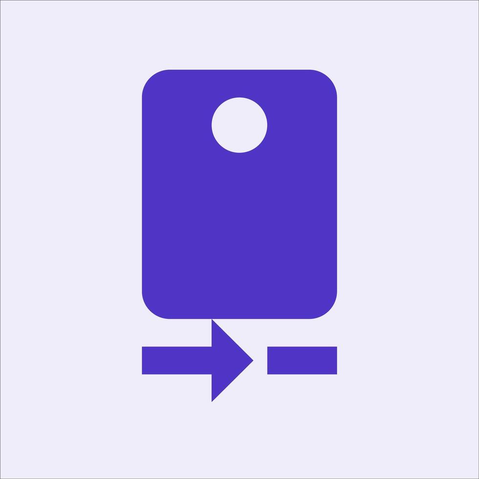 a purple square with an arrow pointing to the left vector