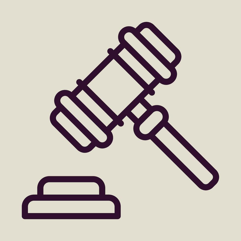 a judge's gavel icon on a white background vector