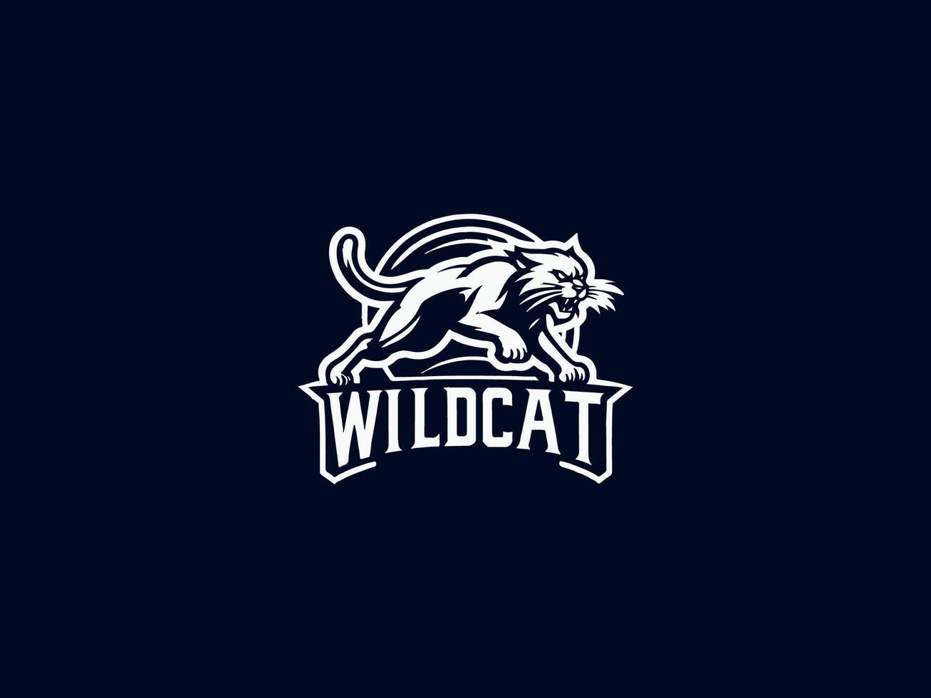 the wildcat logo on a dark background vector