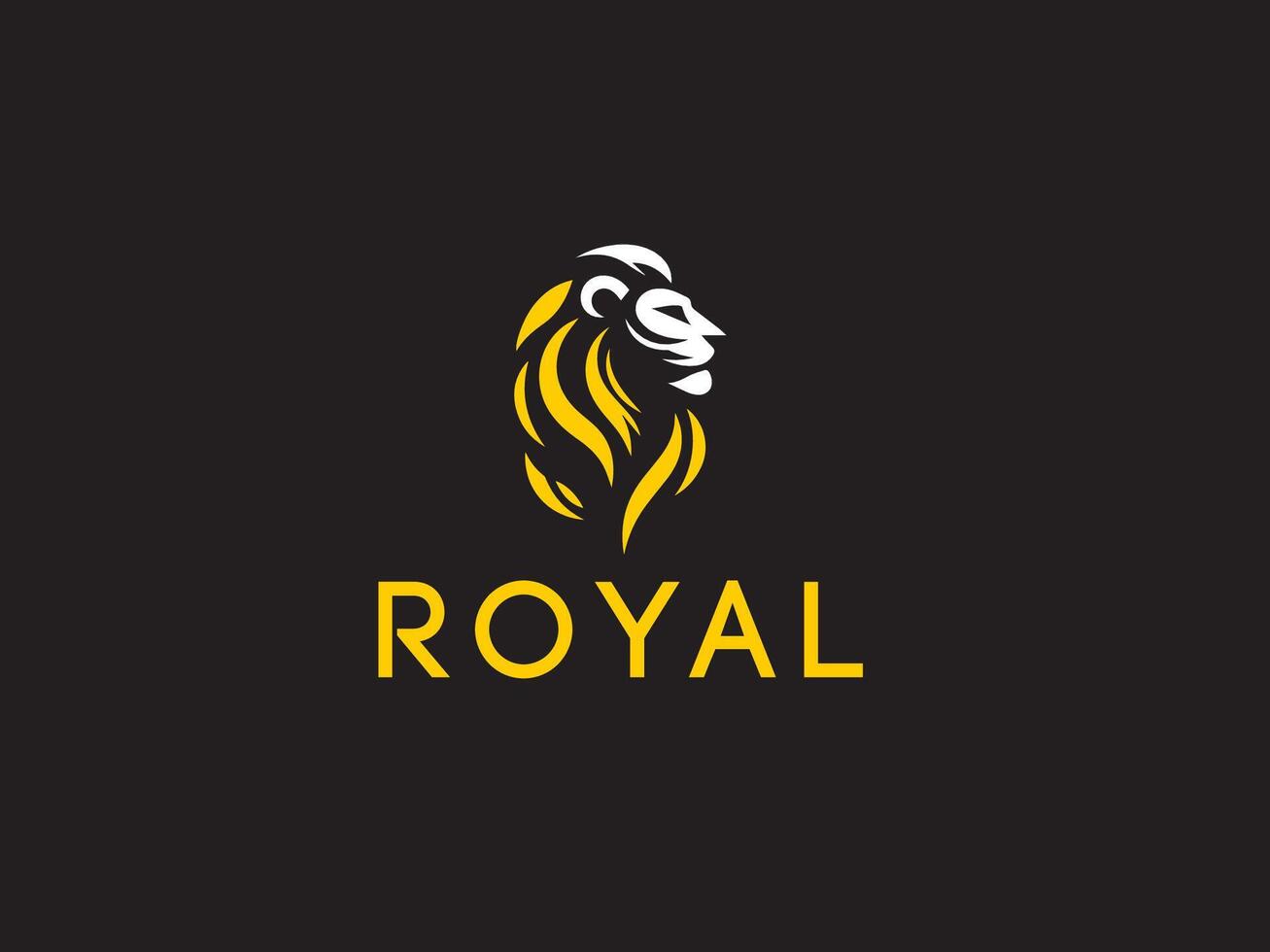 royal lion logo design illustration vector